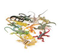Pssopp 12 PCS Plastic Lizard Toys Juego de Figuras de Lagarto Modelos de Reptiles para Niños con Excelentes Detalles de los Juguetes de Aprendizaje de Animales Educativos