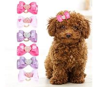 15Pcs Pet Bowknot Hair Bows, Multicolor Color de Degradado Cute Dog Hair Decoration Accesorios de Aseo para Cat Medium Small Dog