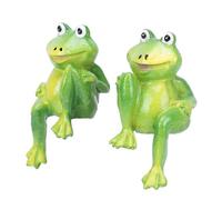 Pssopp 2 Figuras de Rana, Estatuas, Escultura, Adornos de Ranas Al Aire Libre para Césped, Porche, Jardín, 2 Figuras de, Divertidas y Lindas Artesanales, Estatua de Nan