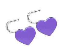 Pssopp 2 Juegos de Candado con Llave de Corazón con Llaves para Joyero, Diario, Equipaje Pequeño, Metal, Suministros Artesanales Exquisitos Coloridos (PURPLE)