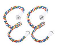 Pssopp 2 Piezas de Cuerda para Masticar pájaros, Soporte de Percha de pájaro de Colores Brillantes, Juguetes de Escalera de algodón para Loros, periquitos, Percha, Juego(105CM)