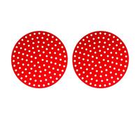 Pssopp 2 Piezas Revestimientos de Silicona para Freidora de Aire, Bandejas Reutilizables 23 Cm, Resistencia Al Calor 230 °C, for Freidora de Aire (rojo)