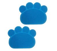 Pssopp 2 Uds Estera para Residuos de Gatos para Control de Seguimiento, Trampas con Diseño de Bucle de PVC en Forma de Patas Estera Antideslizante de 30x40cm para Cajas de Arenas (Blue)