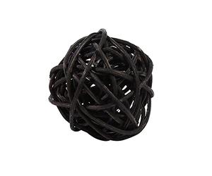 Pssopp 20 Bolas de Ratán, Manualidades Decorativas de Paja Decoración del Hogar, Bodas y Decoraciones Navideñas (Black)