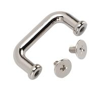 Pssopp 20 Juegos de Hebillas de Puente de, Conector de Anillo en D Galvanizado de Metal de 33x15mm con Tornillos para Correa de Bolso y Artesanía de Cuero (SILVER)
