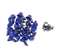 Pssopp 20 PCS Taza de Riego para Pollos Bebedero Automático para Aves de Corral Seguro No Tóxico A Prueba de Fugas con Válvula de Resorte Almohadilla de Goma para Gallinas Aves de Corral (Blue)