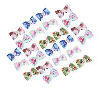 Pssopp 25 Uds Pequeños Lazos para Cachorros con Bandas Elásticas para Gatos Perros Pequeños Terrier Shih Tzu Pomeranian Decoración de Fiesta Accesorios de Aseo