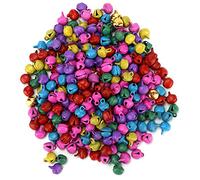 Pssopp 300 Piezas de Cascabeles Artesanales Multicolores DIY Mini Cascabeles con Orificio de Hierro Galvanizado para Joyería Festival Decoración Navideña Embalaje de Regalo (COLORFUL)
