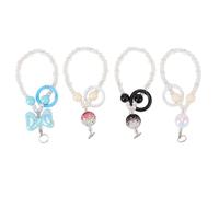 Pssopp 4 Correas con Cuentas para Teléfono, Decorativas y Lindas Correas de Muñeca para Cámara, Llaves, Cartera, Regalos del Día de San Valentín, para Mujeres