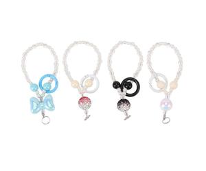 Pssopp 4 Correas con Cuentas para Teléfono, Decorativas y Lindas Correas de Muñeca para Cámara, Llaves, Cartera, Regalos del Día de San Valentín, para Mujeres