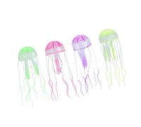 Pssopp 4 Medusas Brillantes, Medusas Flotantes de Silicona, Adorno de Planta de de Simulación para Decoración de Acuario