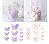 Pssopp 40 Adornos de Mariposa para Decoración de Fiestas de Cumpleaños, Mariposas de Cartón Brillante Fáciles de Usar para Bodas, Baby Showers y Más