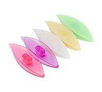 Pssopp 5 Uds Lanzaderas para frivolité Herramientas de Encaje de Plástico con Superficie Lisa para Manualidades Tejido a Mano Ganchillo (12039 verde fruta, amarillo fruta, blanco, violeta)