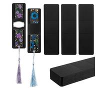 Pssopp 50 Uds. Soporte de Marcapáginas de Resina, Cubiertas de Marcapáginas Kraft para Recuerdo de Fiesta para Envolver Marcapáginas Embalaje de Pequeñas Empresas (Negro)