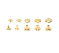 Pssopp 500 Juegos de Kits de Remaches de Cuero, 500 Piezas de 6 Mm a 10 Mm de Metal Remaches con Pernos de 8x6 Mm para Ropa de Tela de Tela de Ropa Artesanal Decoración (GOLD)