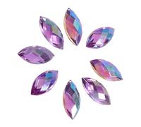 Pssopp 500 Piezas Cristal Cristal Acrílico Flat Back Horse Rhinestones, Marquise Gems para Artesanías con Decoración de 5 Colores para Ropa (7 X 15 mm) (morado claro)