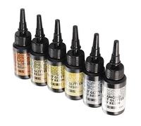 Pssopp 6 Piezas de Resina UV de Color, Pegamento UV Curado Rápido con Punta Bolígrafo, Sellado Aluminio Aluminio para Manualidades Joyería, Uso Conveniente y Protección a Prueba Fugas para Arte