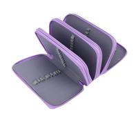 Pssopp 72 Slots Pencil Pouch, Diseño de Mango Fácil de Transportar Oxford Portátil 4 Compartimentos Case de Lápiz para Bolígrafos y Marcadores de Acuarela (Negro) (Purple)