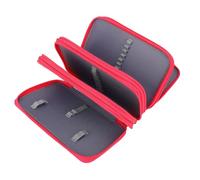 Pssopp 72 Slots Pencil Pouch, Diseño de Mango Fácil Transportar Oxford Portátil 4 Compartimentos Case Lápiz para Bolígrafos y Marcadores Acuarela (Negro) (Rosa roja)