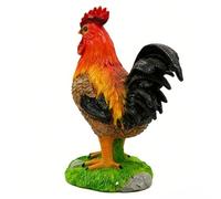 Pssopp Accesorios de Escritorio Resina a Prueba de Agua Decoración de Patio de Gallo Escultura de Pollo Vibrante a Prueba de Sol para el Hogar Patio Césped Granja Trasero Cocina Sala de Estar