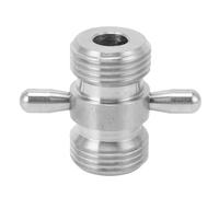 Pssopp Acoplador de Limpieza de Línea de Cerveza de Doble Puerto, Adaptador de Grifo Roscado de 1/4 de Pulgada con Resorte para Sistemas de Tiro Comerciales y Elaboración de Cerve