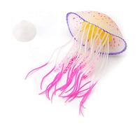 Pssopp Acuarios Tierras Artificiales Decoraciones Acuario Simulación Silicona Medusas Artificiales Decoración de Tanques de Peces Ornamento No Tóxico Seguro para Peces de Acuario(Rojo)