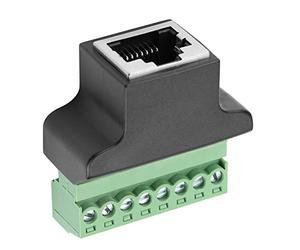 Pssopp Adaptador Ethernet RJ45 Hembra a Terminal de Tornillo, Moldeado de Plástico, Conecta DVR con Rendimiento Estable, Ideal para Uso de Interfaz de Red