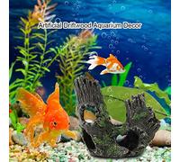 Pssopp Adorno de Tronco de Madera de Resina para Acuario, Tronco de árbol Artificial para Peces Betta, Escondite Ligero y Cueva para Acuarios de Agua Dulce (ST-004B)