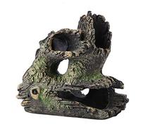 Pssopp Adorno de Tronco de Madera de Resina para Acuario, Tronco de árbol Artificial para Peces Betta, Escondite Ligero y Cueva para Acuarios de Agua Dulce (ST-004C)