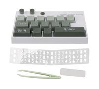 Pssopp Adornos de Teclado Mecánico, Computadora DIY 3D Colores Vibrantes Lindos con Pegatinas Numéricas para Escritorio Oficina en Casa (Green)