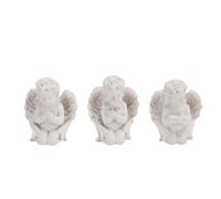 Pssopp Adornos Juego de Figuras de Querubín de Resina para Estantería, Mesita de Noche, Decoraciones de Boda para el Hogar, 3 Piezas, Linda Estatua de ángel, Figuras de ángel