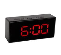 Pssopp Al Lado del Reloj Electrónico Reloj Despertador Digital con Espejo LED, Diseño Elegante, Dos Modos de Visualización, Pantalla LED Multifunción, Reloj LED Digital, Sensor de Luz (Rojo)