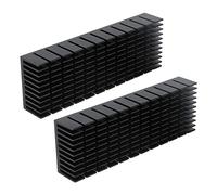 Pssopp Aletas de Piezas Sueltas, Disipador de Calor de Color Plateado Enfriador de Radiador con Cinta Adhesiva Térmica para Enfriador Electrónica CPU Led 2 Piezas Aletas de Enfriamiento de Aluminio