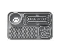 Pssopp Alfombrilla para Lamer para Perros y Gatos, Alimentador Lento, 12,2x8,2 Pulgadas, Silicona de Grado Alimenticio, 3 Zonas Texturizadas, Promueve la Digestión, Reduce los Vómitos, Rompecabezas
