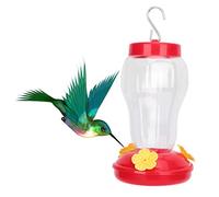 Pssopp Alimentador de colibrí Colgante Colibrí Bebedero Pájaro al Aire Libre Bebedero de plástico Forma de Flor Pájaro Salvaje Dispensador de Agua(Rojo)