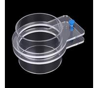 Pssopp Alimentador de Peces Acrílico Alimentador Automático de Peces Anillo de Alimentación para Acuario Ajustable con Tornillos de Plástico para Pecera La Pieza de Unión Evita La (100 mm)