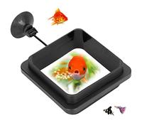 Pssopp Alimentador de Peces de Acuario Anillo de alimentación de Peces Tanque de Peces Flotador de Alimentos Flotante Estación de alimentación Circular con ventosas(Cuadrado)
