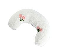 Pssopp Almohada para Mascotas, Almohada para Gatos de Algodón Perlado EPE con Soporte para el Cuello en Forma de U, Diseño Suave Lavable a Máquina para Dormir, Alivio de Las Articulaciones, (White)