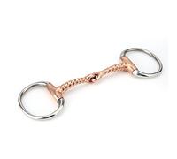 Pssopp Anillo de Caballo Snaffle Chew de Caballo Acero Inoxidable bit de Huevo Broca de sacacorchos de Cobre Boca Enlace francés Anillo Suelto Snaffle de Cobre