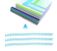 Pssopp Anillo de Unión de Plástico Flexible para Papel A4, Anillo de Espiral de Resorte Ajustable para Insertos de Cuaderno, Unión de Hoja de 20 Pcs 30 Hoyos (13 mm*30 agujeros azul 20 tiras)