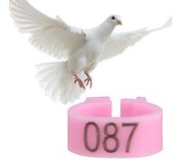 Pssopp Anillos de Patas de pájaros Bandas de Patas de pájaros Multicolores Anillos de Patas de Aves de Corral de plástico Anillos de Clip numerados de Paloma Anillos de Patas de 8 mm para Aves (Rosa)