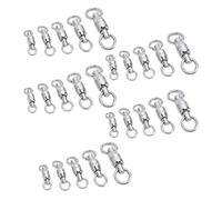 Pssopp Anillos Divididos para Aparejos de Pesca, 25 Piezas, Rodamientos de Bolas Giratorios de Pesca, Anillos Divididos para Aparejos de con Rotación de 360 Grados, 5 Tamaños para Regalos de Agua