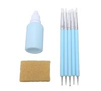 Pssopp Art Supplies Cinta Adhesiva Líquida de Secado Rápido Azul de 30 Ml con 5 Pinceles para Ilustración Tinta Gouache Líquido de Enmascaramiento de Acuarela, Líquido de Enmascaramiento para