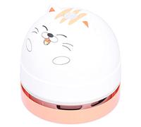 Pssopp Aspiradora de Escritorio USB con Diseño de Dibujos Animados, Batería de 1200 MAh, Potente Succión, 2 Horas de Autonomía, Boquilla Extraíble, Ideal para el Hogar, la Oficina y (Gata)