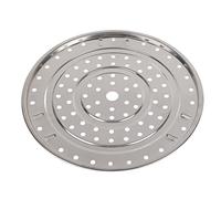 Pssopp Bandeja de de Acero Inoxidable con Soporte Desmontable en Forma de V, Soporte de para Calentamiento Uniforme, Elevado y Bordes Lisos para Cocinar en Ollas, Uso Doméstico (Diámetro medio 24cm)