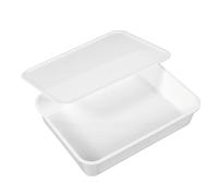 Pssopp Bandeja para Masa de Pizza, PP Apilable con Tapa con Capacidad para 6 Bolas de Masa Interior Suave Bandeja de Fermentación Refrigerada de Fácil Limpieza para Preparación No (WHITE)