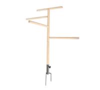 Pssopp Barras para Gallinero, Soporte de Madera para Gallinero con Estaca de Hierro para el Suelo, Percha de Varios Niveles para Pollitos, Gallinas, Loros, Amplia Actividad, Soporte de Juego para y