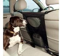 Pssopp Barrera de red para asiento trasero de perros, barrera de asiento para mascotas, obstáculo de malla para mantener a tus mascotas conductores seguros en viajes, con ganchos y correas para