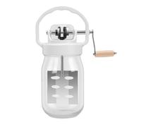 Pssopp Batidor de Mantequilla de 1500 Ml, Manivela Manual para Hacer Mantequilla, Tarro de Vidrio de Calidad Alimentaria, Batidor de Crema Pesado Casero para Cocina, Cocina de Aca
