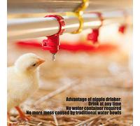 Pssopp Bebedero Automático para Pollos de 20 Piezas, Plástico y Acero Inoxidable, Fácil Instalación, Giratorio de 360 Grados, Ideal para Aves de Corral y Ganado